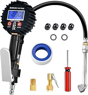 ENDARK Digital Tyre Pressure Gauge and Inflator, Tire Pressure Gauge Car Air Compressor Tyre Inflator & 200 PSI Tyre Pressure Inflator for Car, Bike, Truck, Motorcycle