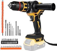 Cordless Drill Driver Compatible with Dewalt 20V Battery, 1350RPM Brushless Impact Drill with 20+3 Clutch, 120N.m Torque, 13mm Chuck, Screwdriver and Drill Bits Set for Wall, Wood, Metal (No Battery)