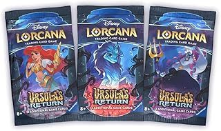 Ursula's Return 3 Packs | Lorcana Art Set 3 Unique Packs | Trading Cards in 3 Booster Packs | For Collectors Disney Lorcana | Ursulas Return Contains 12 Cards Per Pack + TCYM Pouch