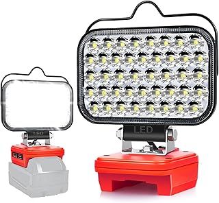 Cordless LED Work Light for Milwaukee 18V M18 Battery, Portable Flashlight Job Site Tool for M18, Lamp Flood Light Spotlight for Repairing/Outdoor Camping/Fishing/Emergency (No Battery)