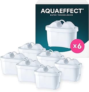 AQUAEFFECT MAX+ Water Filter Cartridges,Replacement for Brita® Maxtra+® Plus,Maxtra Pro® All-in-1,Compatible with Brita® Marella® Jug,Reduces Chlorine & Limescale,Eco-Friendly Choice (6)