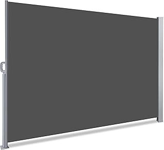 VOUNOT Side Awning Retractable, Outdoor Privacy Screen for Garden, Balcony, Terrace, 140 x 300 cm, Grey