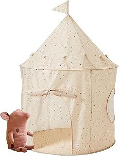 3 Sprouts Kids Play Tent - Sustainable Recycled Fabric – Fun Spacious Childs Playhouse for Indoor Games for Boys & Girls - Durable Fort Pop Up House for Toddlers & Children Age 3-10 - Terrazzo Beige