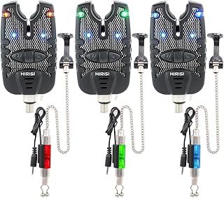 Hirisi Tackle Carp Fishing Bite Alarm and Swinger Set Water Resistant Blue LED