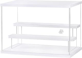 Lilezbox Clear Acrylic Display Case with Ladder Clear Storage Box Countertop Box Cube for Collectibles,Dustproof Protection Showcase for Action Figures Toys Collectibles, (12.5 X 7 X 8.5 in,white)