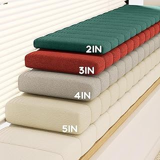 ROFIELTY Custom Bay Window Seat Cushion - Indoor, Waterproof, Anti-Cat Scratch With Non-Slip Bottom - Bench Cushion (Custom Size and Color)
