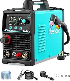 bestarc Plasma Cutter, Pilot Arc [Air Sensor Technology] 110/220V BTC500DP 9th Generation 50Amps Screen Display, Digital Plasma Cutting Machine (BTC500DP 9GEN 110/220V)