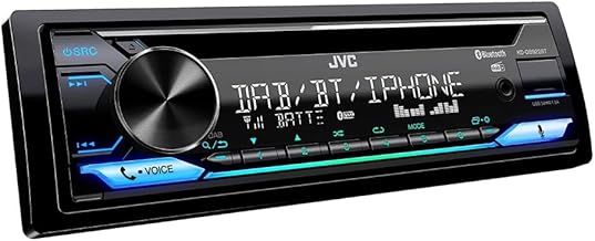 JVC KD-DB922BT CD Car Radio with DAB+ and Bluetooth Hands-Free Kit (USB, AUX-In, 3 x Pre-Out 2.5 V, Amazon Alexa, Sound Processor, 4 x 50 W, VAR Lighting)