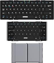 Arteck Folding Bluetooth Keyboard - Ultra-Slim Mini Wireless Keyboard for iOS, Android, Windows PC, Tablet & Smartphone - Built-in Rechargeable Li-polymer Battery