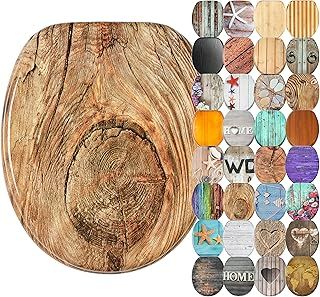 Sanilo Soft Close Toilet Seat, Wide Choice of Wooden Toilet Seats, Stable Hinges, Easy to Mount (Rustic)
