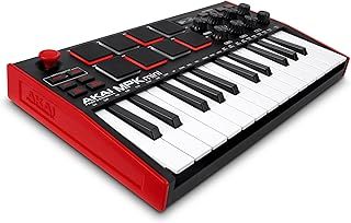 Akai Professional MPK Mini MK3 - 25 Key USB MIDI Keyboard Controller with 8 Backlit Drum Pads, 8 Knobs and Music Production Software and Native Instruments Sound Package (NKS Integration)