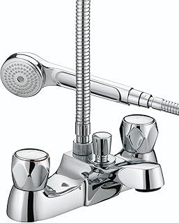 Bristan VAC LBSM C MT Club Luxury Bath Shower Mixer with Metal Heads - Chrome Plated