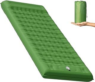 Camping Air Bed 12-15CM Extra Thick, Reinforced Support Structure with Built-in Foot Pump and Pillow Portable Camping Sleeping Mat Air Mattress for Tent Backpacking Hiking Travel