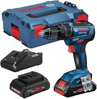 Bosch Professional 18V System Cordless Combi Drill GSB 18V-55 (incl. 2X ProCORE18V 4.0Ah Batteries, Charger 18V-40, L-BOXX 136)