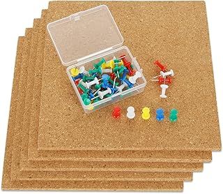 MIVIDE 20PCS Cork Tile Boards for Walls, Self Adhesive Cork Board Tiles, Corkboards Wall Tiles with Push Pins for Notice, Pictures, Photos, Drawing Display (18X18X0.6CM)