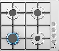 Hisense GM642XHS Built-in 60cm Gas Hob - Stainless Steel with 4 Cooking Areas, Easy Clean Surface, One -Hand Ignition, 60 x 52 x 8.9 cm (L x W x H)