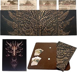 oTTTPGo DND DM Screen 5e,Dungeon Master Screen for Dungeons & Dragons Gifts,4 Embossed Panels Total Width 37",Support 8.5x11 Print Paper