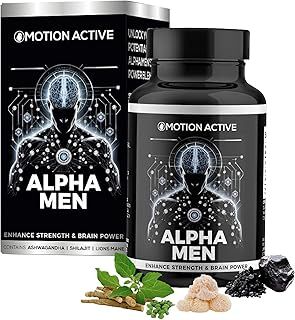 Alpha Men: Shilajit, Ashwagandha & Lion's Mane Capsules 1800mg for Peak Physical and Cognitive Performance. Premium Brain, Energy & Mood Support Blend 1800mg