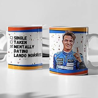 Single, Taken, Mentally Dating Lando Norris F1 Mug Gift