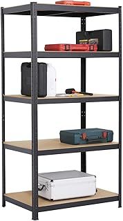 Yaheetech Heavy Duty 5 Tier Garage Shelving Units Metal Storage Shelves Shed Utility Rack,180cm x 90cm x 60cm,175KG Per Shelf,Black