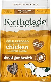 Forthglade Dry Dog Food, Cold Pressed, (2kg Resealable Bag) Chicken with Vegetables, Hypoallergenic Dog Food, Grain Free Complete Meal, Natural Senior, Adult and Puppy Dry Dog Food for Good Gut Health