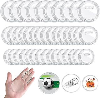 40Pcs Badge Making Kit, 3 SizeAcrylic Clear Badge, Round Pin Badges Make Your Own Badges Button Badges for DIY Crafts Gifts Birthday School Wedding Activities Clothes Party