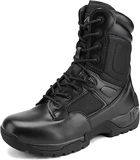 NORTIV 8 Men's Military Side Zipper Tactical Work Boots Hiking Motorcycle Combat Boots