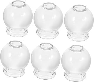 6Pcs Cupping Therapy Set Glass Chinese Cupping Therapy Set Fire Cups for Cupping Set Massage Cupping Therapy Set for Back Relieve Professionals (2. 36x2. 36x1. 97inch)