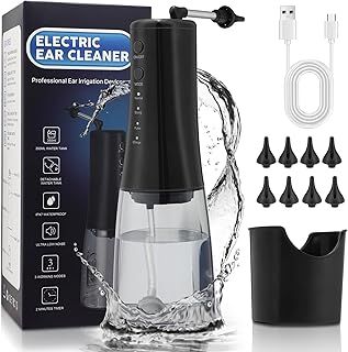 LYtech Ear Wax Removal Tool Electric Ear Cleaner with Ear Irrigation System, Safe and Effective Ear Cleaning Kit Ear Wax Remover for Adults Kids Home Use, 3 Pressure Modes, Includes Basin, 8 Tips