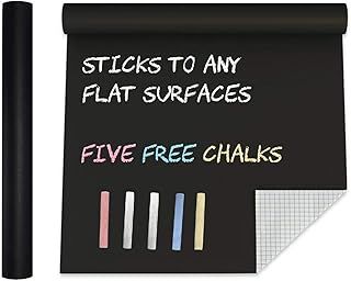 Blackboard Chalk-Board Chalkboard Adhesive - 44 x 200cm Black Chalk Sticker Blackboard Paper for Home Kitchen Outdoor Office School Walls Menu