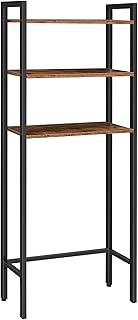 HOOBRO Over Toilet Storage Unit, 3-Tier Bathroom Shelves, Industrial Bathroom Organizer Over The Toilet, Toilet Storage Rack, Rustic Brown EBF41TS01