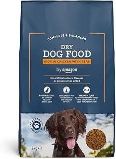 by Amazon - Complete Dry Dog Food for Adult Dogs, Rich in Chicken with Peas, 1 Pack of 5kg