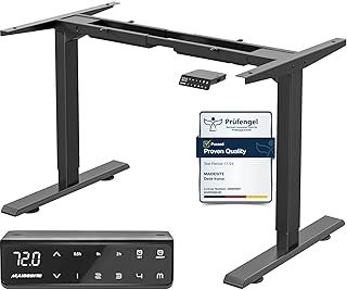 MAIDeSITe Adjustable Height Standing Desk Frame Two-Stage Desk Stand Sit-stand Table Workstation Ergonomic Workplace with Memory Smart Pannel (2 Stage|Dual Motor, Black) T2 Pro