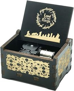 Micteney The Lord of the Rings Music box Antique Carved Wooden music box,Play the Lord of the Rings theme song Clockwork-driven (Lord of the Rings)