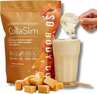 CollaSlim, Meal Replacement Shake with Added Collagen, Vitamins and Minerals, Balanced Meal, Healthy for Weight Loss, Diet Shake, Caramel Flavour