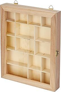 Artemio Display case, Wood, Beige, 23 x 28 x 4 cm