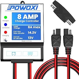 POWOXI Solar Panels Charge Controller, 8A Battery Regulator for 12V Solar Battery Charger, Solar Battery Maintainer and 12 Volt Batteries Power Kit Safe Protection