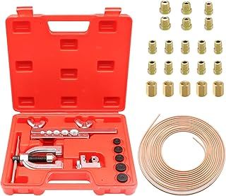 RUIZHI Brake Pipe Flaring Tool, Brake Flaring Tool Set for Flaring Brake Lines, 7.62m Ø 4.75mm Brake Line with 16 Connections + 5 Connectors, Ideal for Vehicle Brake Systems, Air Conditioning Systems