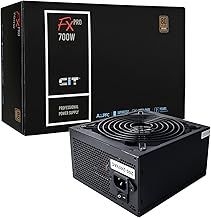 CiT FX Pro 700W Power Supply (No Power Cable inc.), Non Modular, APFC, Japanese Tk Main Capacitor, 80 Plus Bronze, 88% Efficiency, 14cm Cooling Fan, For Pro Gamers | Black