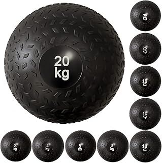 Fitness Slam Ball No Bounce Weights Medicine Ball Heavy Duty Rubber Power Strength Training Fitness Gym Home Workout Equipment Core Ab Exercises Bootcamp MMA Boxing 3KG, 5KG, 10KG, 15KG, 20KG, 25KG