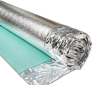 3mm Acoustic Silver Underlay for Wood or Laminate Flooring - Foil Damp Proof Membrane - by AcuStick® Brand (15m (1m x 15m))