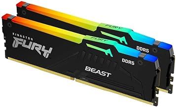 Kingston FURY Beast Black RGB EXPO 16GB (2x8GB) 5200MT/s DDR5 CL36 DIMM Desktop Gaming Memory Kit of 2 - KF552C36BBEAK2-16