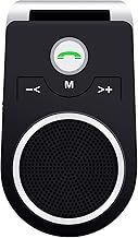 (Updated) Handsfree Bluetooth Car Kit Bluetooth Wireless Speaker Adapter with Clip for GPS, Music, Supports Siri and Google Assistant, Compatible All Phones-Version EN
