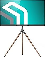 ONKRON Wooden TV Stand Tripod for 32-65 Inch Screen, Art Easel TV Stand Wood Weight up to 35 kg - TV Tripod Stand Wood VESA 100x100 - VESA 400x400/Height Adjustable TV Floor Stand TS1220-B Black
