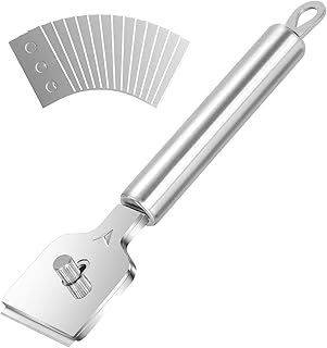 Scraper Tool Set Oven Cleaning Scrape Glass Cooker Cleaning Tool with 6 Spare Replacement Metal for Removing Window Ceramic Glass Wallpaper Door Paint Label Sticker