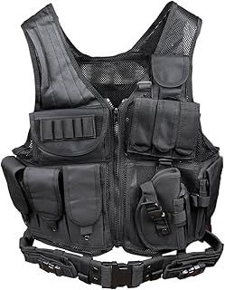 Goetland Tactical Vest Military Modular Vest Ultra-Light Outdoor Hunting Airsoft War Game 600D Polyester Paintball Training Vest for CS Combat Fishing Hiking Adjustable S-XXL