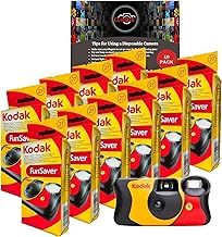 Clikoze Disposable Cameras Multipack - Includes 10 Pack of Kodak Funsaver Single-Use 35mm Cameras with 27 Exposures and Clikoze Photography Tips Card