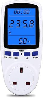 Power Meter Plug Energy Monitor Watt Backlight LCD Display Electricity Usage Consumption Analyzer Voltage Amps Wattage KWH Outlet Socket, Updated Version 180° Viewing Angle