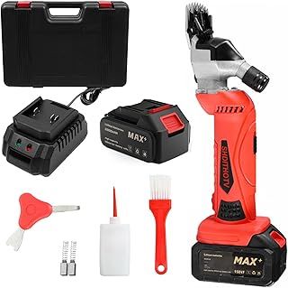 Cordless Electric Sheep Shears,Professional Sheep Shearing Clippers with 2 PCS Rechargeable Lithium Battery, 6 Speeds Heavy-Duty Farm Livestock Haircut Trimmer