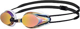 arena Unisex Racing Goggles Tracks Mirror Swimming, White-redcopper-Black, one size